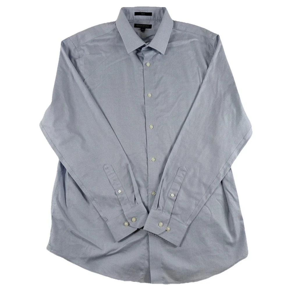 Banana Republic Slim Fit Shirt‎ Mens Sz XL X-Large Solid Blue Button Up